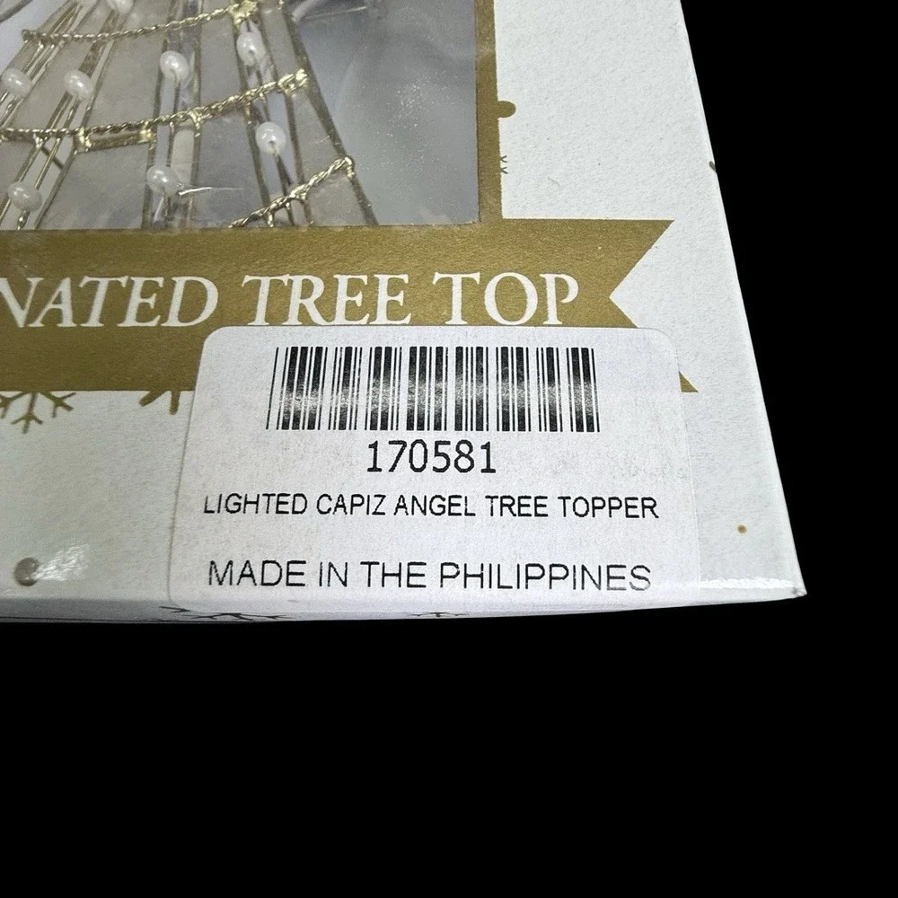 Kurt S. Adler Lighted Capiz‎ Angel Tree Topper Christmas Tree New